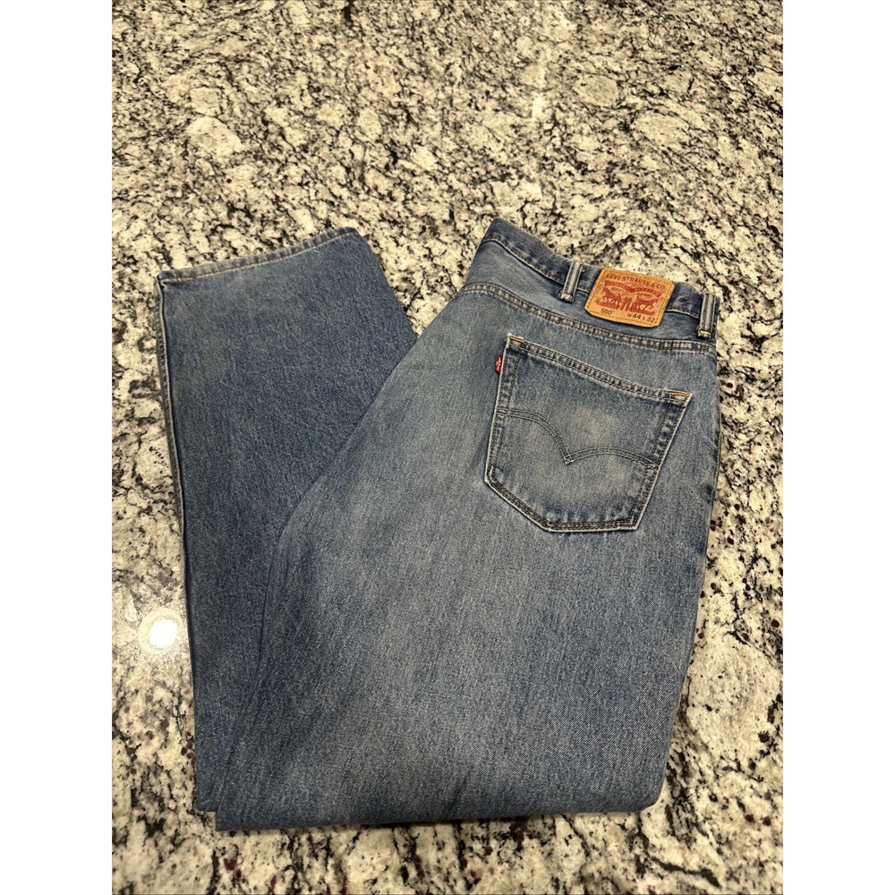 Levi's 550 Jeans Mens 44x32 Blue‎ Straight Denim